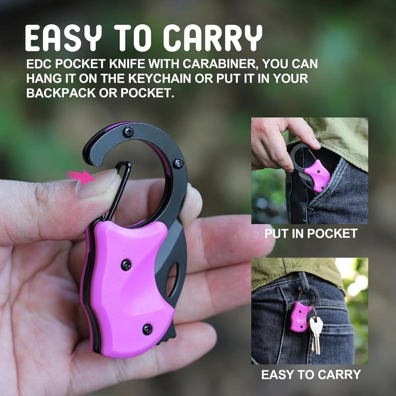 ZAVIT Womens Gifts for Christmas, Keychain with Box Cutter Pocket Knife,Christmas Stocking Stuffers for Women Mom, Birthday Gifts Idea for Mom Wife, EDC Gadgets for Everyday Carry, P-ink - Image 5